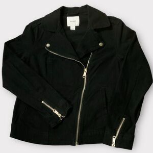 Old Navy Black  Motorcycle Style Light Weight Jacket Size Small #211